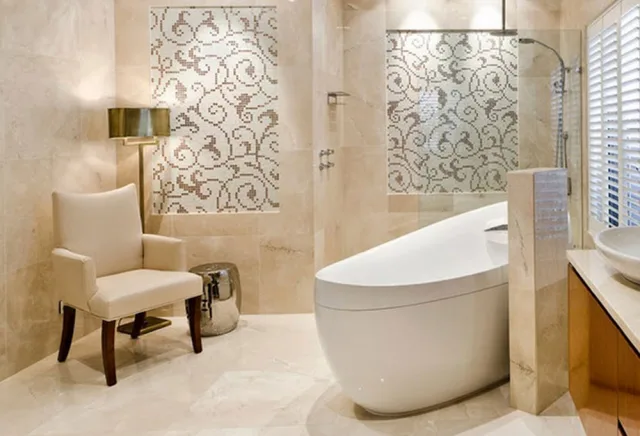 Bej tonlarda banyo
